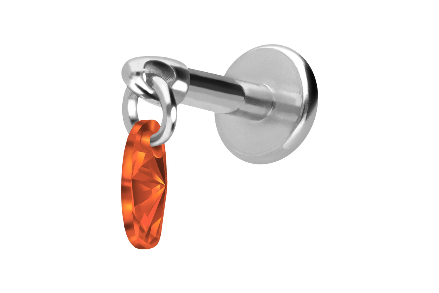 Titan Labret Piercing mit Innengewinde KRISTALLOVAL